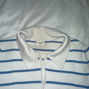 Abercrombie Women’s Long Sleeve Slim Zip Polo Size L
